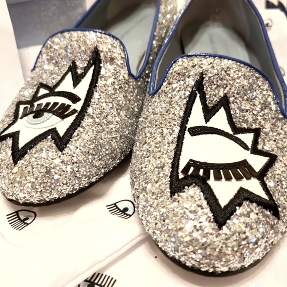 Chiara Ferragni glitter wink eye ballet flats 39 - Picture 7 of 7